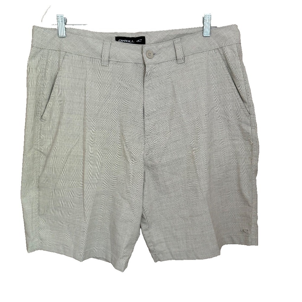O'Neill Mens Hybrid Walking Shorts 38 Gray Plaid Chino Preppy Outdoor Gorpcore